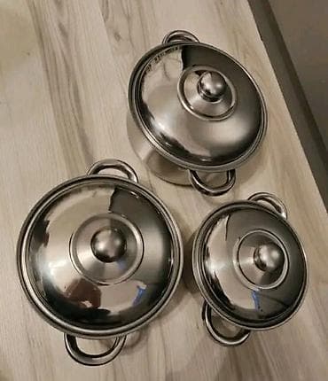 posuđe: ŠERPE set 3 komada sa poklopcem Opis oglasa PREMIUM SET OD 3 ŠERPE – — 2