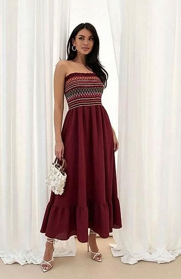 haljine od frotira: Haljina maxi haljina top bez bretela sarena. Kroj: gornji deo — 3