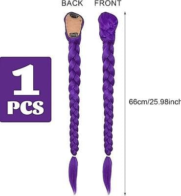 Perike i klipse: Ljubičasta pletenica u obliku konjskog repa koja se pričvršćuje — 4