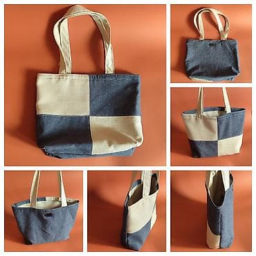 Platnena torba – patchwork dizajn - Materijal: kombinacija teksasa