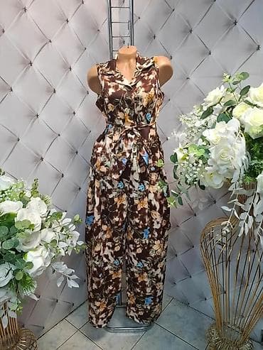 cipele ruma: Damski dvodelni komplet – prsluk bez rukava i široke pantalone - — 2