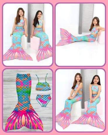 kabanice za devojcice: 🧜🏼‍♀️ Sirena trodelni kupaći kostimi 🥰 Veličine od 2 do 14 godina — 5