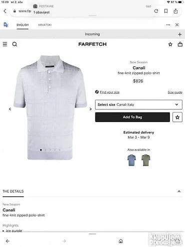 Headgear: Original CANALI Milano kosulja 42 KAO NOVA 70% Lino 30% Cotone Ramena — 4