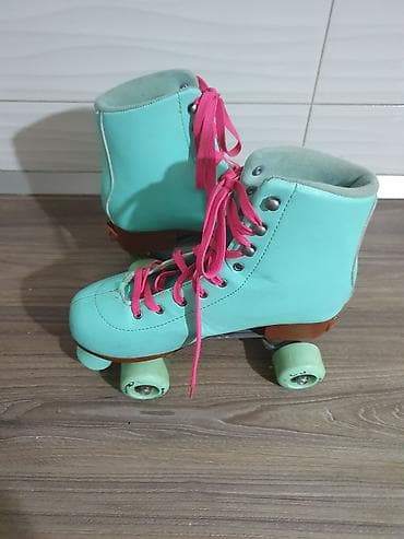 ski pantalone deca: Rolsule - Boja čizme: mint/tirkizna - Pertle: jarko roze - Visoka — 9