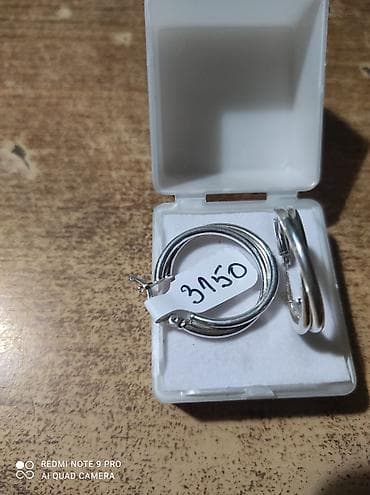 Aksesoari: Srebrne minđuše alke u elegantnoj belej kutijici. Klasičan okrugli — 1