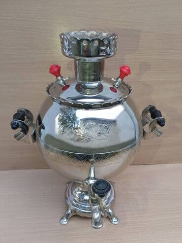 Ostali predmeti za umetnost i kolekcionarstvo: Ruski samovar 5 Luksuzan Star, izuzetno očuvan, stoji u vitrini — 1