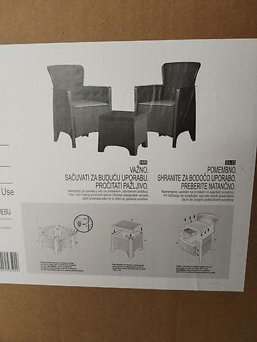 komode za cosak: Set garnitura – 2 fotelje + stočić (ratan stil) - Materijal — 10