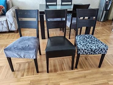 stolice yisk: Trpezarijski sto za 6 stolica. Materijal stola: drvo, tamno braon — 4