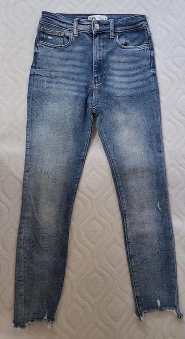 ZARA ženske farmerke – skinny kroj, svetlo plavi isprani džins -