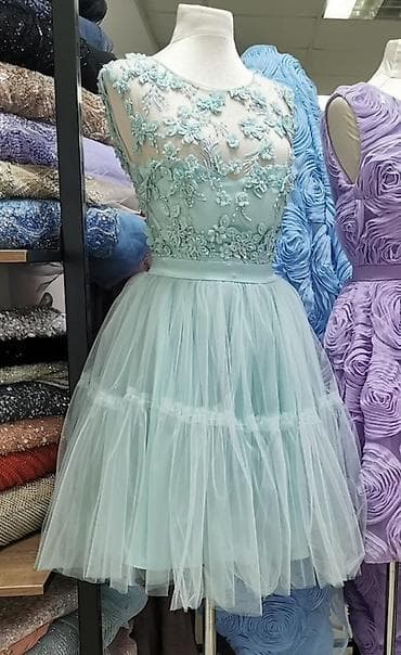 vapormax plave: Kratka svečana haljina u pastelno plavoj (mint) boji. - Kroj — 2