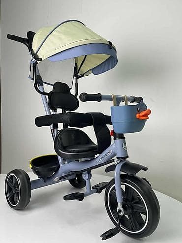 Kids' bicycles: Dečiji tricikl sa ručkom za upravljanje i tendom 4002 - — 3