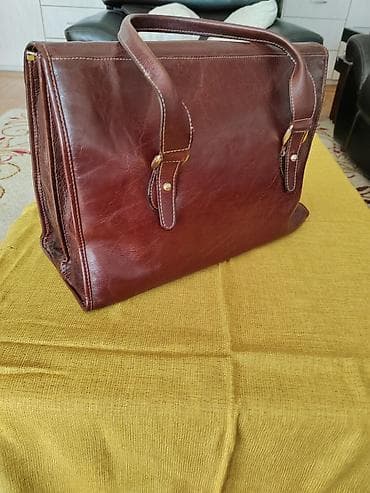 privesci za narukvice pandora: Kožna torba – braon - Materijal: prava koža, glatka sa diskretnom — 4