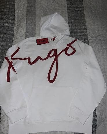 fred perry majice: HUGO Mens Dokapi Cotton-Terry Hoodie with Oversized Logo vel. XL NOVO — 2
