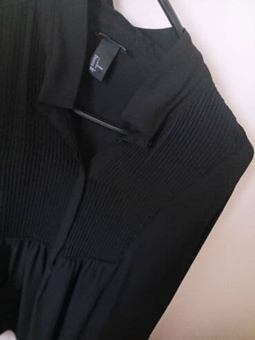 pamučne haljine tunike: H&M, L (EU 40), Poliester, Jednobojni, bоја - Crna — 4