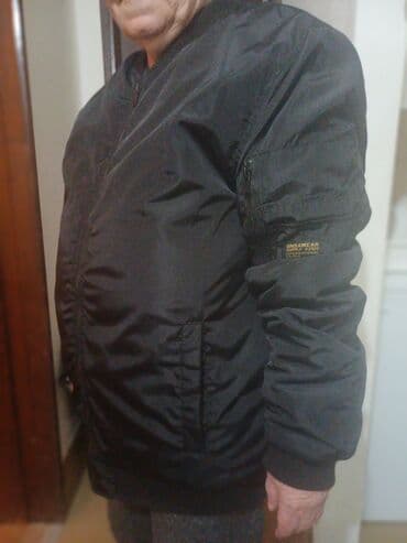 Kožne jakne: Muška bomber jakna – crna - Klasičan bomber kroj sa rebrastim — 2