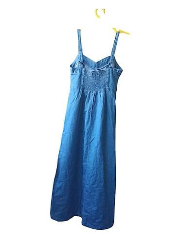 haljine od konca: Plava teksas/denim haljina na tanke bretele – Trendy Line - Dužina — 2