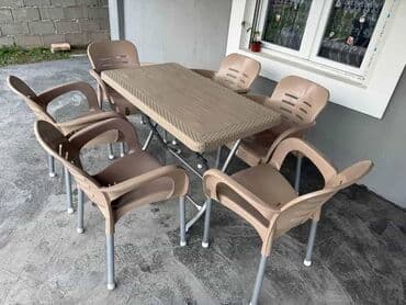 iznajmljivanje stolova i stolica: Bastenski set ! Sto sa četiri ili sest stolice dimenzija stola 120x70 — 10