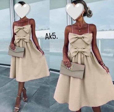 c a haljine 2022: M (EU 38), color - Beige, Cocktail, With the straps — 3