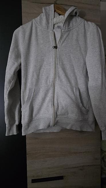 duks 98: Siva dukserica sa rajsferšlusom i kapuljačom - Boja: svetlosiva — 3