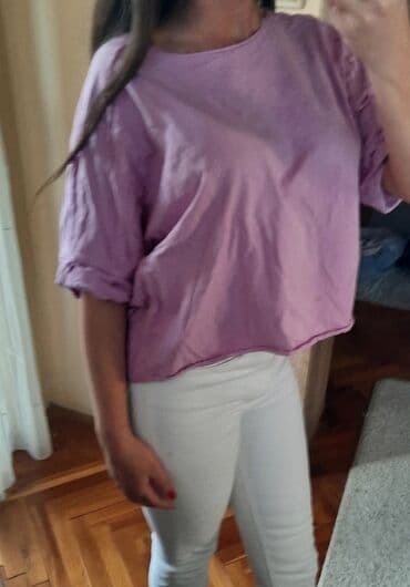 letnje tunike za punije: ZARA *** oversized bluza majica ljubicasta lila. Veličina S, takodje — 2