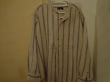 Radna odeća: AKCIJA!PAMUCNA MUSKA KOSULJA SA RUSKOM KRAGNOM Bela prugasta — 1