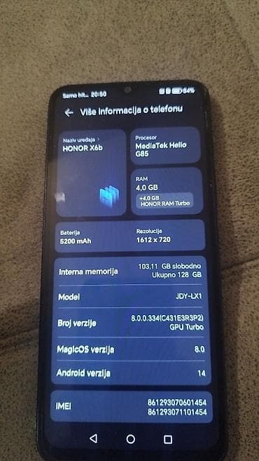 honor magic 4 cena: HONOR X6b – 6.56" ekran, 4+4 GB RAM, 128 GB memorije - Model: HONOR — 3