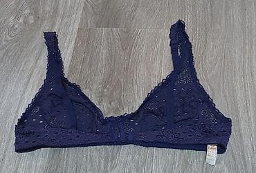 Čipkasti bralet, tamnoplave boje. - Mekane, trouglaste korpe bez žica