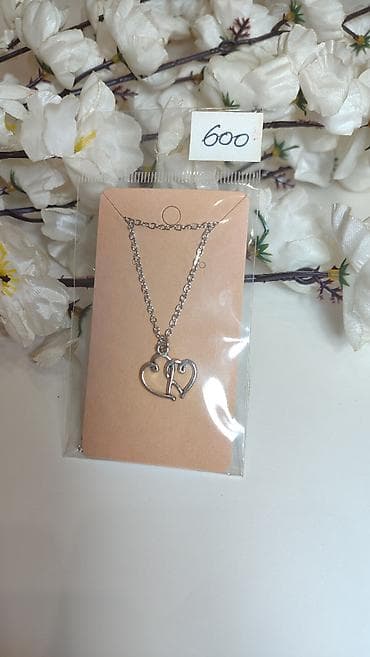 Men's Footwear: Ogrlica sa priveskom – dvostruko srce sa slovom „R” - Materijal — 2