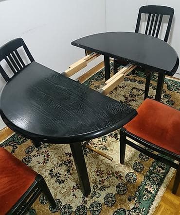 barski sto: Prodajem sto u kompletu sa 6 stolica. Sto moze da se produži umetanjem — 3