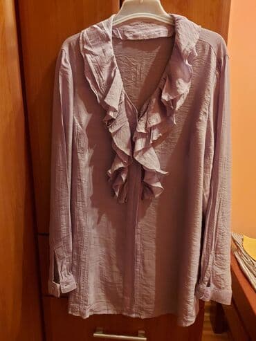 tunika boho style: L (EU 40), Single-colored, color - Lilac — 1