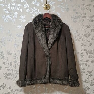 Women's Clothing: L, With lining, Faux fur, color - Brown — 1