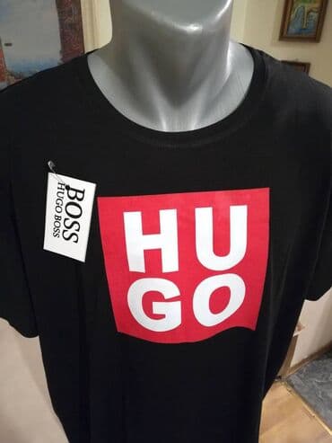 pantalone za punije: Nova muska markirana majica Hugo Boss u velikom broju 4XL Crna — 2