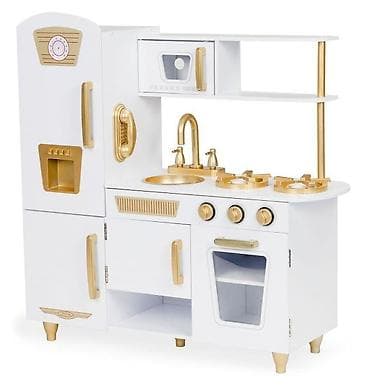 Velika drvena kuhinja za decu – White & Gold (ECO TOYS) Šifra