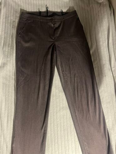 tamno sive pantalone: L, Normalan struk, Ravne nogavice — 2