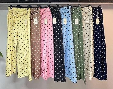 pantalone za punije dame: Pantalone širokog kroja sa tufnama. - Visok struk,široke nogavice za — 3