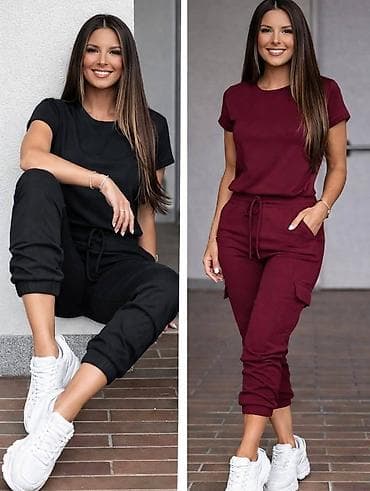 ženski kompleti pantalone i sako: Dvodijelni ženski komplet – majica i donji deo trenerke - Model — 1