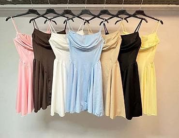 top i suknja komplet: Kratka letnja haljina na tanke bretele - Romantičan A-kroј do iznad — 2