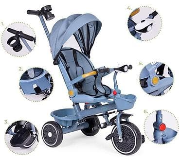 home decor nis: ECOTOYS 2u1 tricikl sa rotirajućim sedištem i sklopivom tendom – Blue — 7