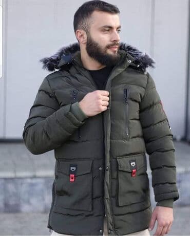 jakna sa krznom muska: Muske parke sa krznom, suskav materijal, vodootporne, ne propustaju — 1