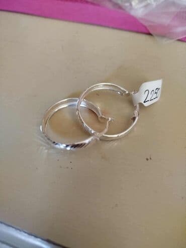 srebrna ogrlica sa krsticem: Hoop earrings, Material: Silver — 1
