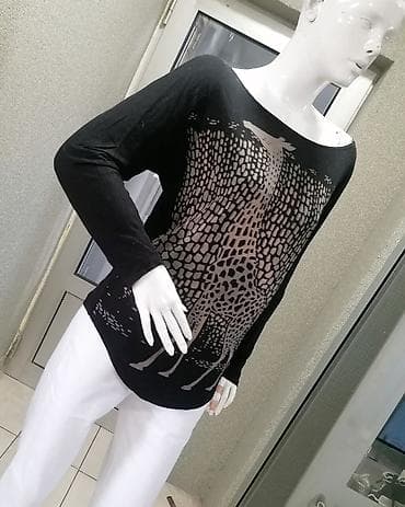 olevs satovi cena: Ženska majica dugih rukava sa printom žirafe - Boja: crna osnova sa — 2