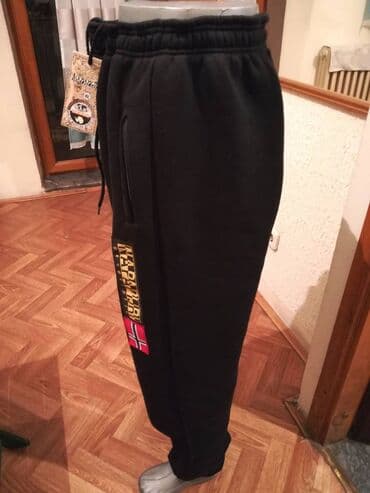 Trenerke: Nova muska pamucna trenerka donji deo Napapijri Crna Veliki broj 4XL — 4