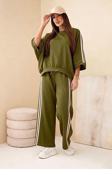 Underwear: ✅Ženski komplet – široke pantalone i oversized bluza sa prugama ✅3300 — 2