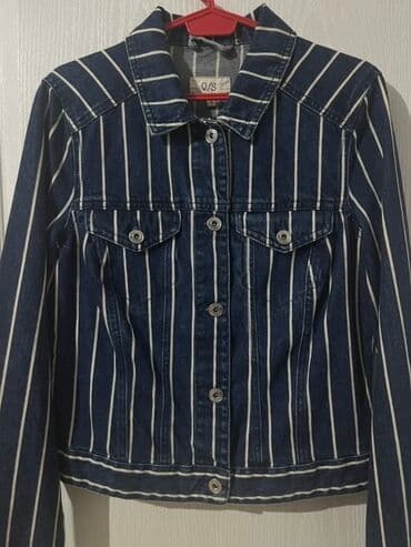 beli kompleti sako i pantalone: Ženska teksas jakna sa prugama – Q/S by s.Oliver - Materijal — 4