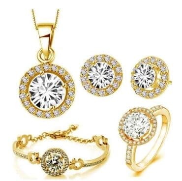 rajf za devojacko vece: Set: Crown, Earrings, Bracelet, Material: Pearl, Cubic zirconia, Stainless steel — 10