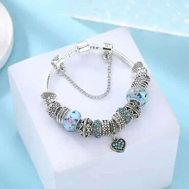 srebrne mindjuse sa swarovski kristalima: Charm bracelet — 2
