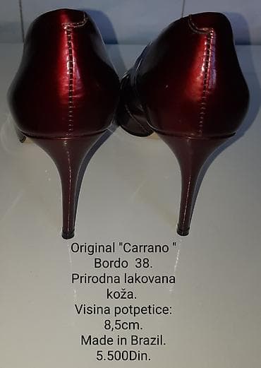 obuca za more: Original Carrano salonke - Model: bordo, špic - Veličina: 38 - — 6