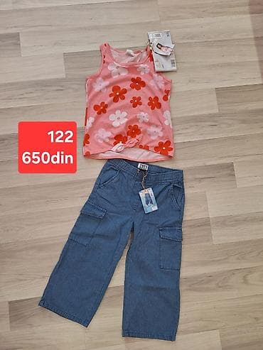 zvrk decija garderoba: Dečiji komplet za devojčice – majca i pantalone - Veličina: 122 - — 1