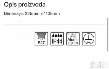 led lampe za dvoriste: Šifra: 61755 Brend: MITEA Lighting Artikal: Stubna lampa Tip grla: E27 — 2