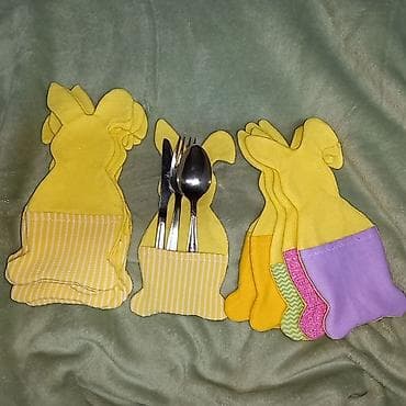 Sušilice: Ukrasne futrole za escajg u obliku zeke - Ručno šivene tekstilne — 3